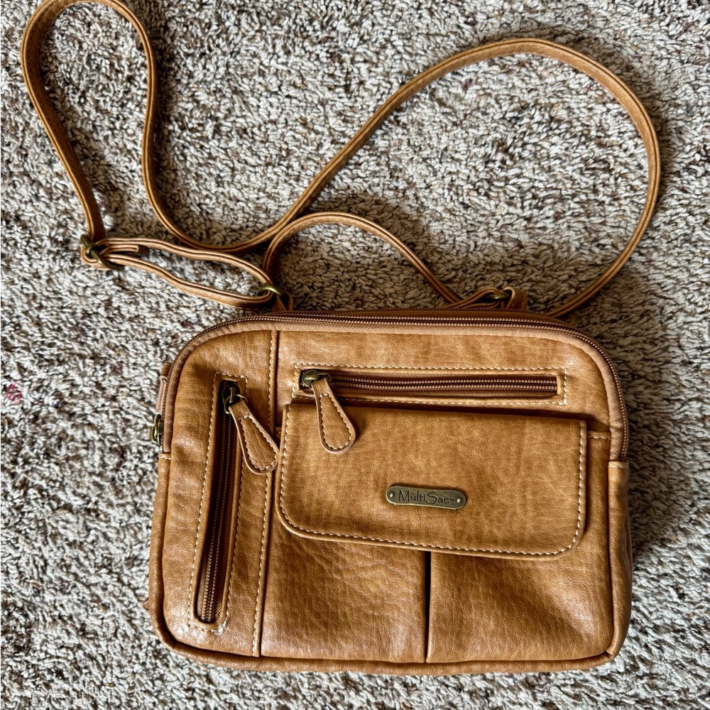 Multi Sac Tan Crossbody Bag